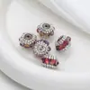 Nueva Piedra Ojo de Gato Cadena de Diamante Cuentas Planas Bola de Diamante Cuentas Usables con Agujero Recto DIY Llavero Cadena de Bolsa Accesorios Mayoreo