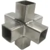 Acero Inoxidable 304 Tubo Cuadrado 40*40 Conector de Unión Espesor Grueso Conector de Tres Vías para Estante Exhibidor Accesorios de Fijación para Tubo Cuadrado