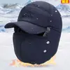 Chapéu de inverno para homens de meia-idade e idosos, estilo Lei Feng espesso, proteção para as orelhas, à prova de vento, quente, resistente ao frio, chapéu de algodão do Nordeste