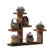Alféizar de Madera Maciza para Ventana Saliente Soporte para Plantas Suculentas, Estante Pequeño de Flores de Múltiples Niveles para Escritorio de Sala de Estar Interior, Estante para Macetas de Balcón, Estante de Almacenamiento Chunjiang