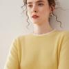 Estilo Coreano Otoño e Invierno Nuevo Tejido de Cachemira para Mujer de Doble Capa Cuello Redondo Tejido Holgado Combinación de Colores Falso Dos Piezas