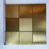 Mosaico de Aço Inoxidável Cubo de Água Prateado de Nove Grades Adesivo de Parede Espelho de Parede Fundo Ondulante de Água