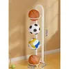 Rack de Armazenamento de Basquete de Chão Prateleira de Armazenamento de Futebol Equipamento Esportivo Indoor Infantil Bolas Cesta de Armazenamento Dobrável para Casa