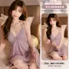Lencería Sexy Romance Floral, Estilo Puro Deseo Camisón con Tirante de Mariposa con Bata de Atar, Ropa de Dormir Seductora, Ropa para Casa