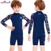 Traje de baño Nuevo de Verano para Niños Protección Solar al Aire Libre Traje de Baño Dividido Traje de Baño con Mangas Largas y Shorts Traje de Playa de Secado Rápido para Niños