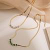 Collar Aogu Europeo y Americano Más Vendido Moda de Alta Gama Zirconio Acero de Titanio para Mujer Ins Nicho Retro Versátil Cadena Clavícula Nuevo
