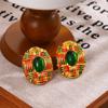 Pendientes de diamantes vintage, pendientes de nicho antiguos, pendientes de gota de aceite, exquisitos pendientes de aguja de plata 925, joyería, collar al por mayor