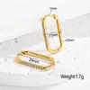 Pendientes Retro Simples Ovalados de Lujo Ligero de Gama Alta para Mujer Pendientes de Acero de Titanio Pendientes Geométricos Ovalados Largos Versátiles Exagerados