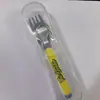 Set de cubiertos de acero inoxidable en stock para niños, diseño lindo de dibujos animados para bebés, adecuado para uso doméstico, colores y logo personalizables