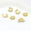 Hebilla en forma de D chapada en cobre de alta retención de color con incrustaciones de diamantes de oro real de 18 quilates hebilla de conexión hebilla universal hebilla final cuenta espaciadora accesorios de joyería DIY
