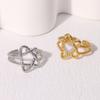 Moda Transfronteriza Simple Lindo Anillo de Estrella de Acero Inoxidable Estilo Ins Diseño Nicho Anillo de Estrella de Cinco Puntas Abierto