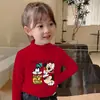 Y2028# camiseta de manga larga versátil de otoño para niñas, nueva camiseta interior, camiseta de manga larga para niñas y niños, chaqueta versión coreana