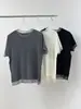 Pulôver Patchwork Cor Sólida Coreano Novo de Verão Renda Dongdaemun Camiseta de Manga Curta Cor Sólida para Mulheres
