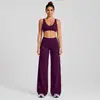 Conjunto de Roupas de Yoga Transfronteiriço para Mulheres, Conjunto de Top de Yoga Esportivo Fitness em Forma de U e Regata Casual Bonita para Corrida com Decote em V Profundo