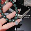 Gotas de água com gás Pingente Pulseira de Pérolas Banhado a Taiti Ouro 18K Retângulo Zircon Flash Diamante Bead Pulseira