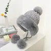 2025 Nuevo Otoño e Invierno Protección para Orejas Cálido Engrosado Tejido de Lana Gorro Bordado de Nicho Lazo Casual Versátil Gorro para el Frío