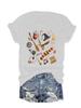 Camiseta de verano con estampado de comercio exterior para mujer, estilo europeo y americano, con cuello redondo, manga corta, informal, a la moda