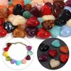 Cuentas acrílicas en forma de corazón con agujeros horizontales, cuentas sueltas de imitación de jade de dos tonos en forma de corazón, materiales para pulseras hechas a mano DIY, accesorios para ensartar, joyería