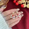Bolsa de la Suerte Asimétrica Roja Festiva de Año Nuevo para Bodas, Danza del León de Nuevo Estilo Chino, Nubes Auspiciosas, Pendientes Artísticos Clásicos, Dulce