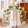 Trepadeiras de flores de rosa artificiais para portas decorativas, arranjos florais, locais populares para fotos, paredes de flores, paisagismo, guirlandas de rosas e mobiliário macio para áreas cênicas