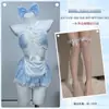 Diyi Miao Si Lingerie Sexy Uniforme de Role-Playing Doce Empregada Conjunto Romântico de Renda A721