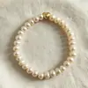 Pulsera Joyería Colgante Corazón Perla de Agua Dulce Ábaco Cuentas Accesorio de Mano Ligero Simple de Nicho con Correa Elástica Ajustable