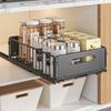Cesta Extraíble Empotrada en Gabinete Estante Multifuncional Extraíble para Almacenamiento de Snacks Estante de Almacenamiento para Fregadero de Cocina Doméstico Sin Taladro