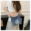 Bolso de mezclilla estilo coreano 2026 nuevo modelo lindo caricatura corgi bordado bolso cruzado bolso de hombro moda femenina bolso de mano