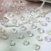 Venta al por mayor de cuentas de cristal con forma de copo de nieve de 10x12 mm con agujeros horizontales para pulseras y collares hechos a mano para DIY