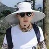 Chapéu Masculino Novo Verão Exterior Pesca e Montanhismo Respirável Proteção Solar Aba Larga Chapéu de Pescador Proteção Solar Chapéu de Sol