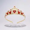 Corona de Novia Retro Barroca Tocado Corona de Boda Joyería Estilo Europeo y Americano Pedrería Boda Aleación Accesorios para el Cabello