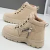 Sapatos femininos de algodão sapatos transfronteiriços que aumentam a altura novo estilo feminino tamanho grande moda botas de algodão sola grossa confortáveis botas longas botas à prova de frio e quentes
