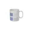 Caneca Cerâmica Quadrada Geométrica Cor Contrastante Azul e Cinza Personalizada Estilo Simples Ins para Casa Café da Manhã Copo de Água para Casal