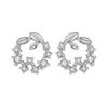 Pendientes de hoja de albaricoque fresco de moda nacional, pendientes de flor de diamante para mujer, elegantes pendientes de princesa de alta gama de nicho.