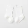 Calcetines para Bebé Otoño Nuevo Producto, Calcetines de Algodón Clase A para Bebé, Calcetines de Media Pantorrilla con Costuras Cosidas a Mano, Alta Elasticidad, No Aprietan las Piernas del Bebé