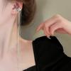 Elegantes Aretes C en forma de borla de cadena larga sin orejeras, Personalidad de moda, Temperamento, Para ir al trabajo, Sentido de alta gama, Aretes para mujer