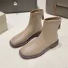 Botines de mujer estilo coreano, colección primavera/otoño 2026, suela sencilla, punta cuadrada, planos, de caña corta, botines de moda, disponibles en tallas grandes para mujeres con pies anchos