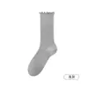 Meias femininas de algodão Zhuji são absorventes de suor, respiráveis, elásticas, sem costura, antibacterianas, resistentes a odores, anti-bolinhas, meias de cano médio com Lycra