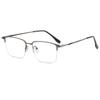 Gafas de lectura de marca BJYX media montura caja negocio ultraligeras ultraclaras color sólido metal de alta gama anti-luz azul espejo plano