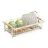 Estante metálico para guardar platos, estante de almacenamiento de cocina, estante para fregadero de encimera, escurreplatos, cesta escurridora de platos