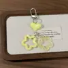 Fivela de Prata K71 Cor Dupla Estrela de Cinco Pontas Pingente de Chaveiro Resina Macaron Amor Pendurado Joia Artesanal DIY Pendurar