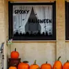 Pegatinas para Ventana Temáticas de Halloween con Diseños Creativos en Inglés para Decoraciones Festivas de Tiendas y Hogares, Pegatinas de Vidrio Visibles por Ambos Lados