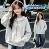 Abrigo de Niña Primavera y Otoño 2026 Nuevo Estilo Sudadera de Primavera para Niñas Mayores Algodón Tejido Estampado con Capucha Moda de Primavera