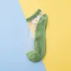 Medias de cristal para niños verano Joker finas Medias de margarita calcetines de barco bajos calcetines invisibles de tubo para mujer moda