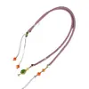Corda de colar trançada à mão pingente DIY cordão de pingente de corda de jade dourado para homens e mulheres