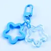 Chaveiro de Estrela de Cinco Pontas Vazada em Acrílico Colorido, Acessório Criativo e Fofo para Fechar Porta, Joia, Pingente de Contas