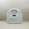 Bolso de Punto con Patrón de Diamantes, Bolso de Mano Tejido Fly-Knit Personalizado para Mujer, Bolso de Mano de Hilo de Invierno, Bolso Portátil, Estilo Nicho Coreano