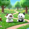 Decoraciones de paisajes en miniatura con gatitos y cerditos lindos y bien portados, adorables figuras de animales, accesorios para manualidades y adornos de escritorio en miniatura
