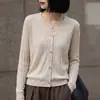 Nuevo cárdigan de estilo coreano con estampado de bambú, cuello en V, para mujer, simple y versátil, chaqueta casual de manga larga, transfronterizo
