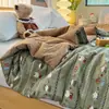 2026 Nuevo Estilo Sencillo Hilo Esponjoso de Dibujos Animados Colcha Individual de Verano Colcha de Aire Acondicionado para Dormitorio de Estudiante Lavable a Máquina Colcha Delgada de Verano
